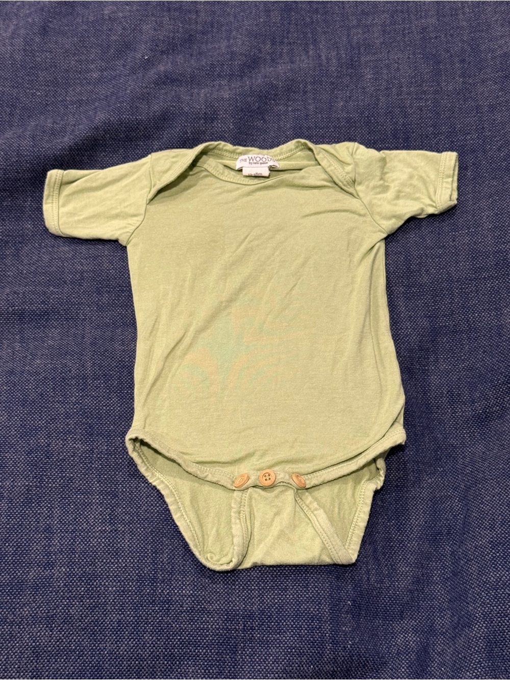 kate quinn The Woods Green Short-Sleeve Bodysuit Onesie 12-18m Modal